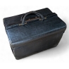 Sac de toilette de voyage en cuir noir