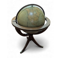 Globe terrestre de parquet par Girard, Barrère