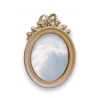 Miroir ovale, cadre en bois laqué ivoire