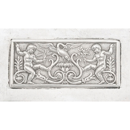 Boite en argent Cygne et chérubins
