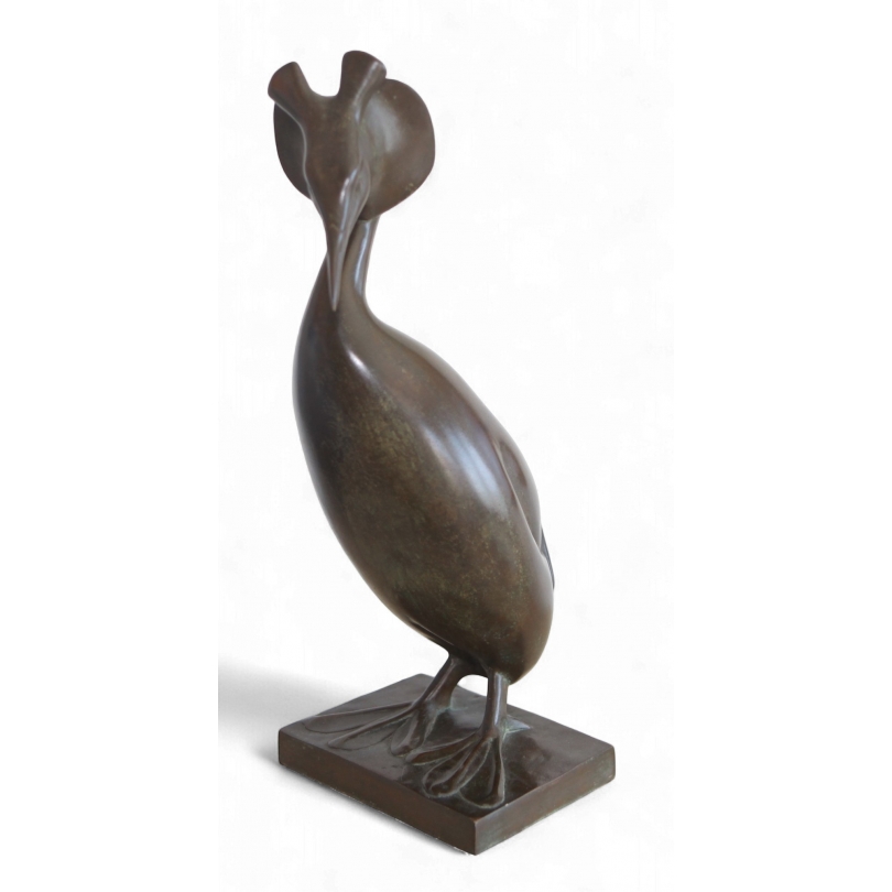 Bronze "Grèbe huppé" signé Y. LARSEN