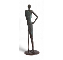 Homme africain en bronze monogrammé GA