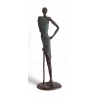 Homme africain en bronze monogrammé GA