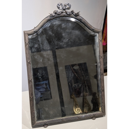 Miroir Noeud style Louis XVI en métal argenté