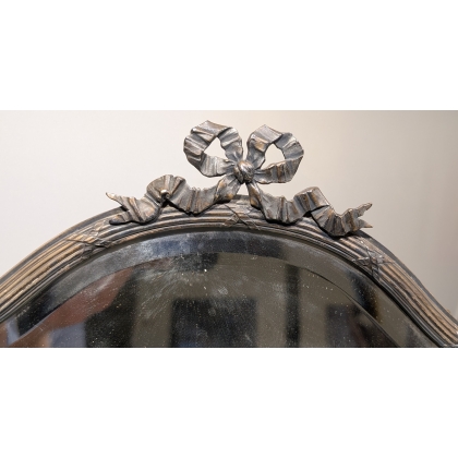 Miroir Noeud style Louis XVI en métal argenté