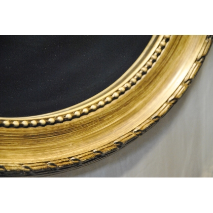  Miroir ovale en résine sculptée, laqué sur  Moinat SA  - Antiquités décoration
