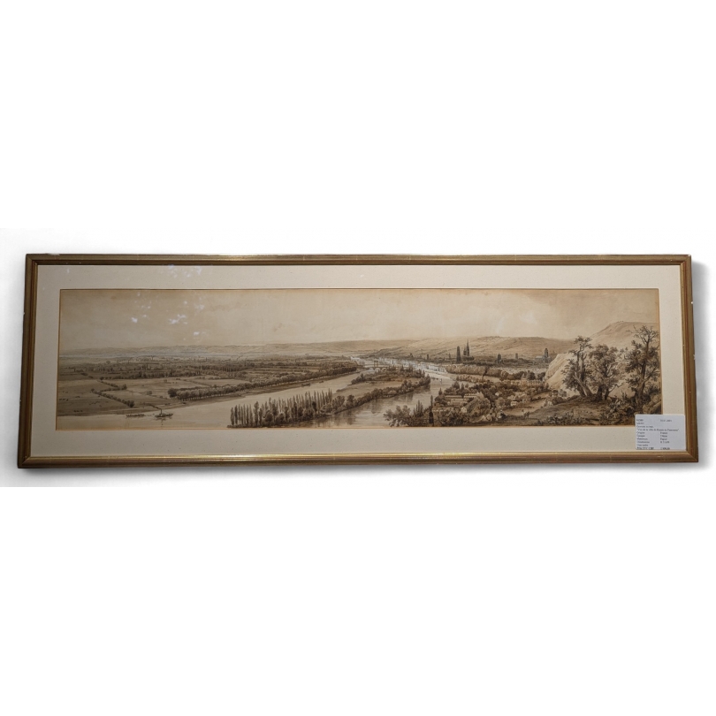 Gravure "Panorama de Rouen"