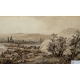Gravure "Panorama de Rouen"