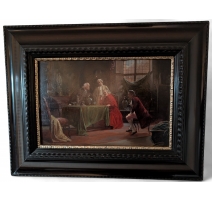 Tableau "Visite du cardinal" signé A. KNOOP