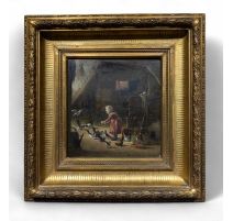 Tableau "Le pigeonnier" signé B. FRÖHLICH M. 83