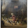 Tableau \"Le pigeonnier\" signé B. FRÖHLICH M. 83