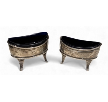 Paire de salières en argent