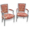 Paire de fauteuils Louis XVI cabriolet.