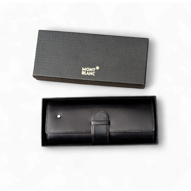Etui à stylo en cuir noir Traveller 147