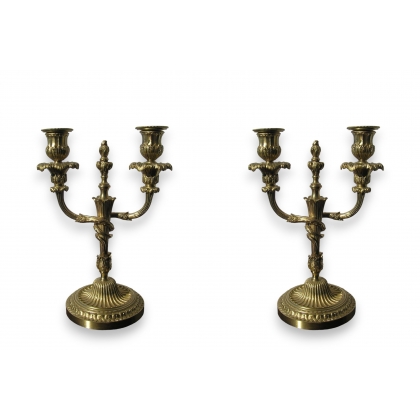 Pair of Louis XVI-style candlesticks by  Moinat SA  - Antiques and home décor