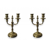 Paire de bougeoirs style Louis XVI