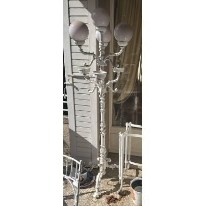 Lampadaire à 4 lumières fonte d'aluminium