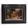 Tableau \"Visite du cardinal\" signé A. KNOOP