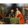 Tableau \"Visite du cardinal\" signé A. KNOOP