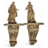 A pair of gilded wooden side tables