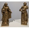 A pair of gilded wooden side tables