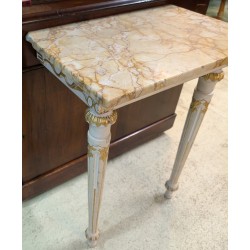 Small lacquered Louis XVI console table with a marble top by  Moinat SA  - Antiques and interior design