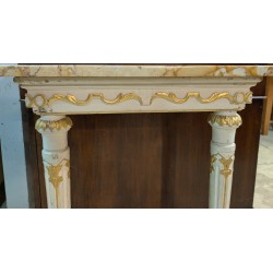 Small lacquered Louis XVI console table with a marble top by  Moinat SA  - Antiques and interior design