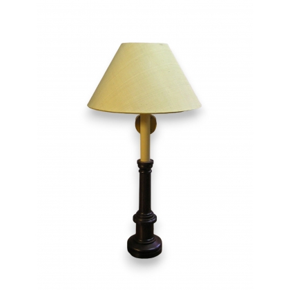  Lampe, pied bois avec abat-jour soie sur  Moinat SA  - Antiquités décoration