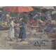 Tableau "Place du Molard" signé G. DJAKELI