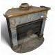 Paris fireplace, Directoire, brass and marble.