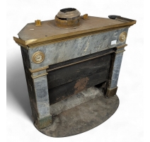Paris fireplace, Directoire, brass and marble.