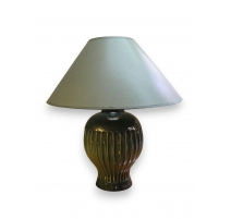 Lampe Montgolfier, pied en grès vert