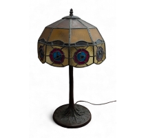 Lampe style Tiffany décor roses