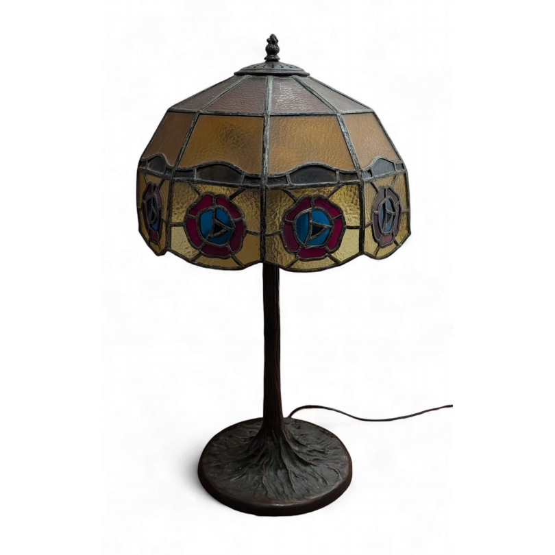 Lampe style Tiffany décor roses