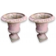 Paire d'urne en fonte rose