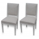 Paire de chaises style Louis XVI peintes en blanc