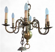 Luste Hollandais en bronze à 6 lumières
