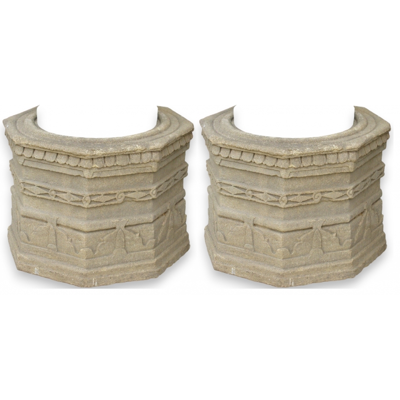 Pair of carved bases.