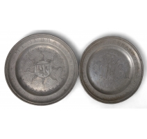 Paire de plats "Genève" en étain