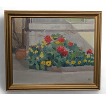 Tableau "Plate bande" signé HH