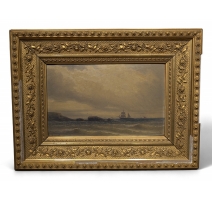 Tableau "Bord de mer" signé L. MENNET