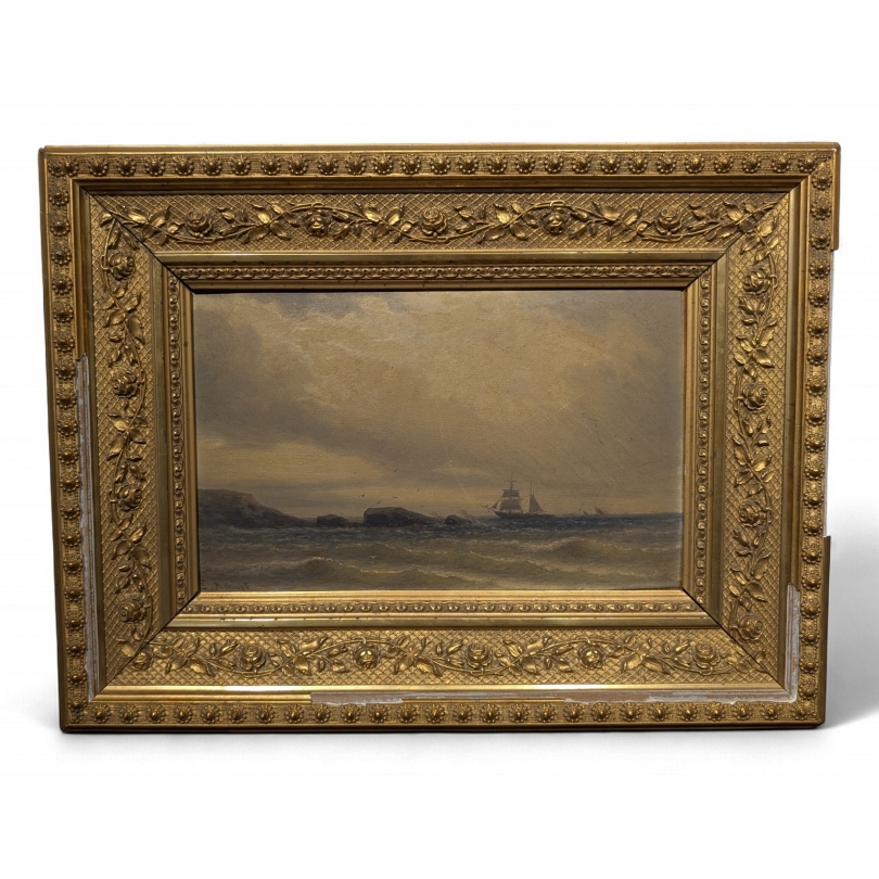 Tableau "Bord de mer" signé L. MENNET