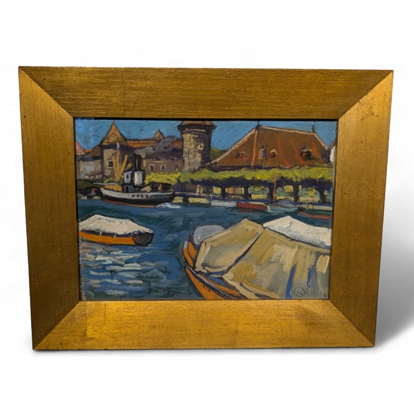 Pastel "Morges" signé CINGRIA