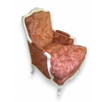 Bergère style Régence en hêtre laqué blanc