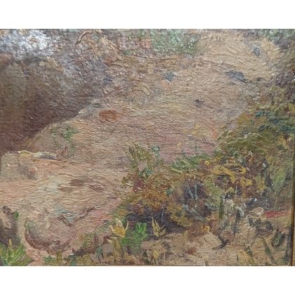 Tableau \"Rocher\" signé