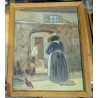 Aquarelle "Ferme valaisanne" signée
