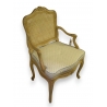 Fauteuil style Louis XV Nogaret en hêtre canné
