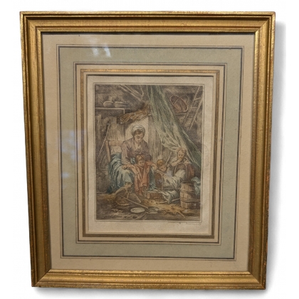 Gravure "Interieur" par BOUCHER