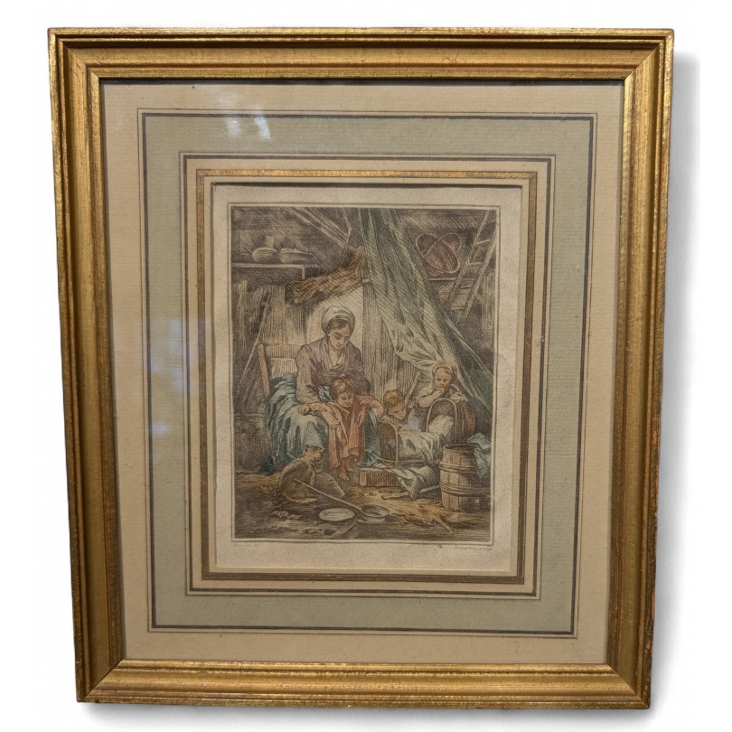 Gravure "Interieur" par BOUCHER