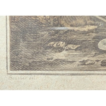 Gravure "Interieur" par BOUCHER